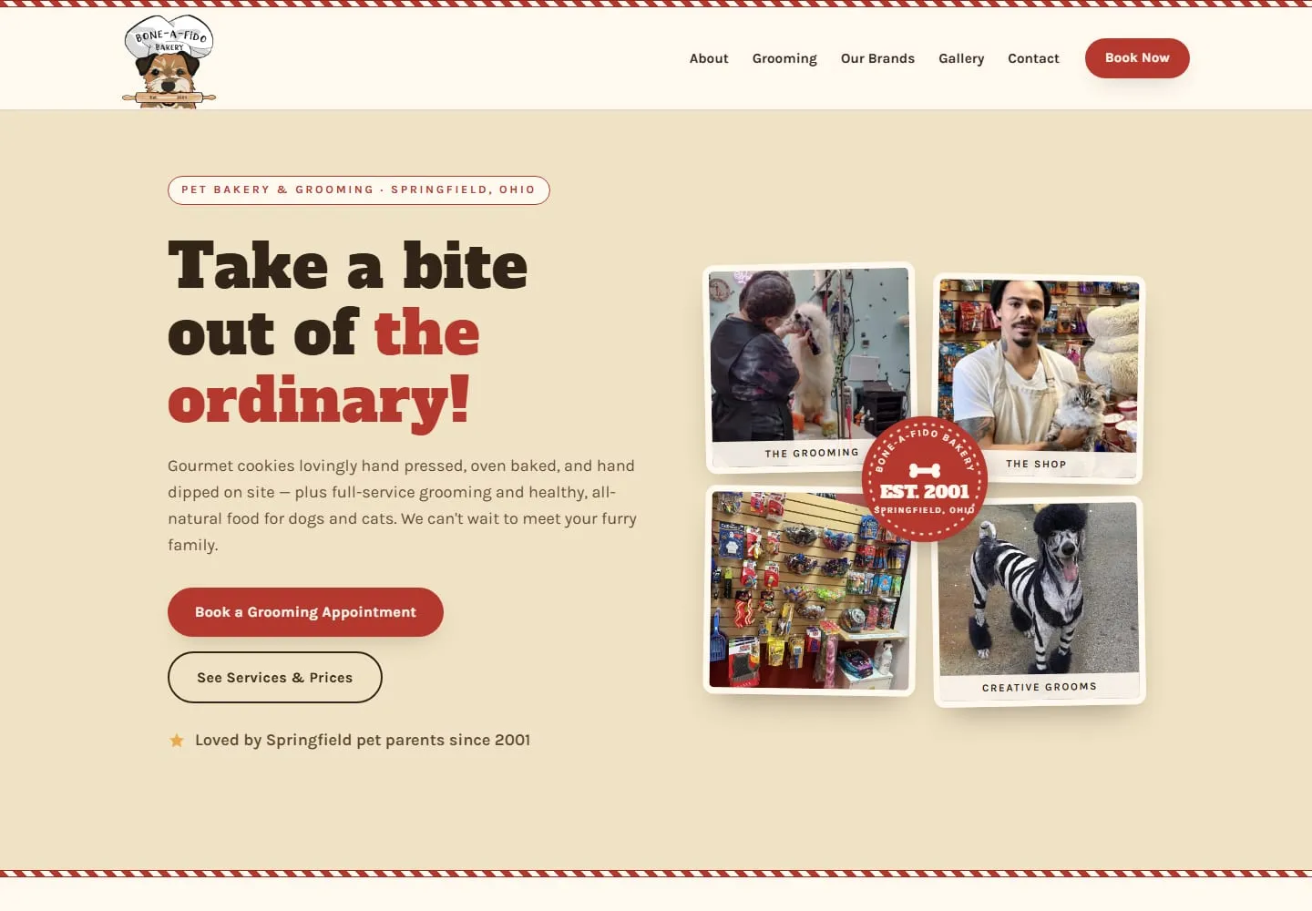 Screenshot of the Bone-A-Fido website