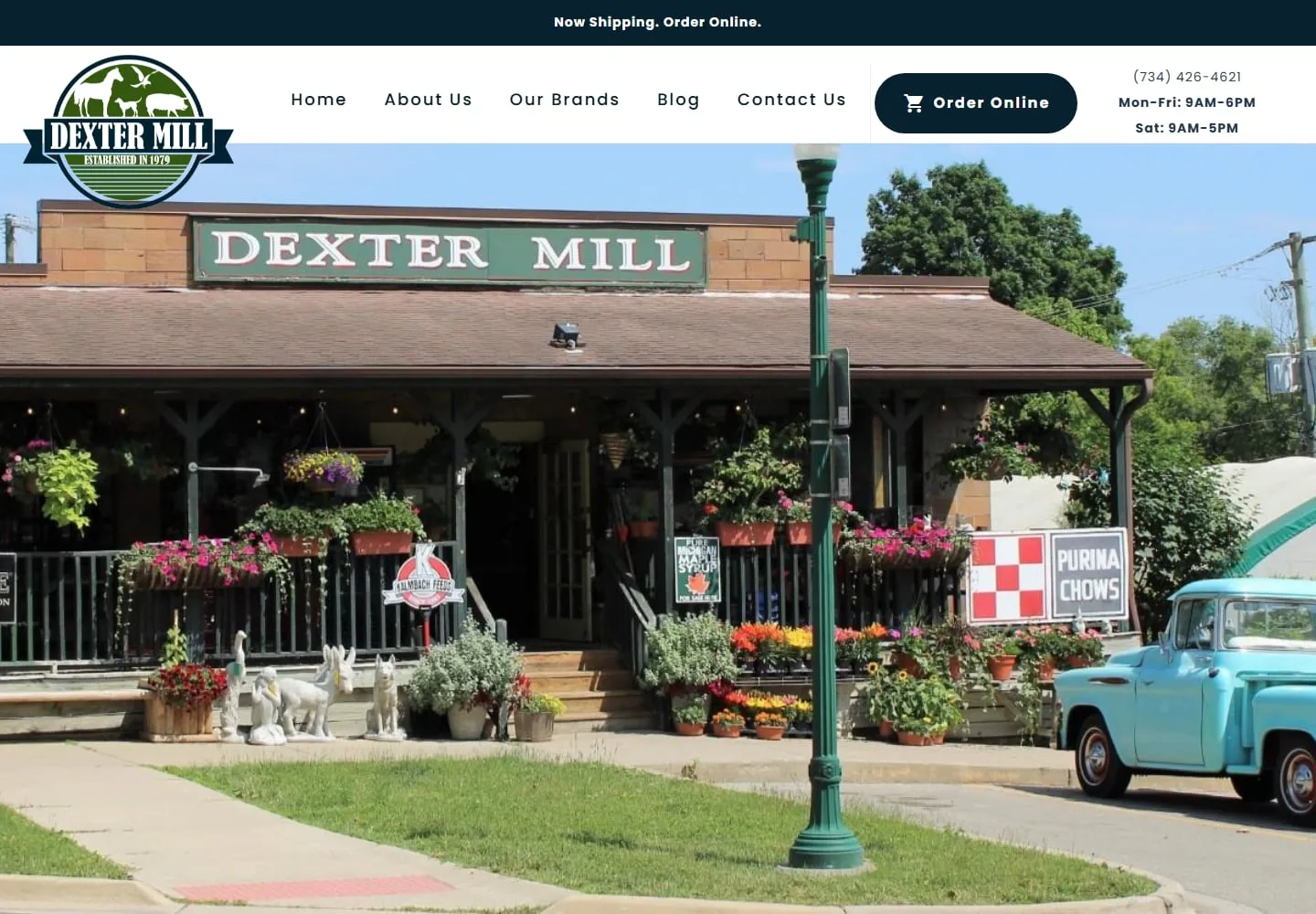 Screenshot of the Dexter Mill website